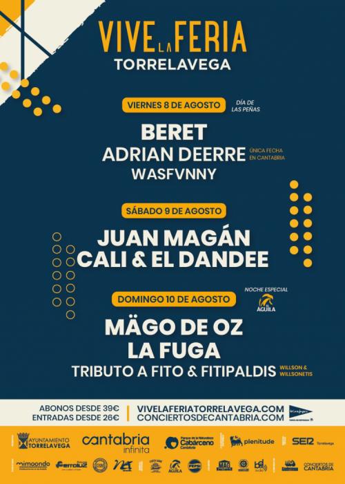 Cartel de Concierto de Beret + Adrián Deerre + Wasfvnny en Torrelavega