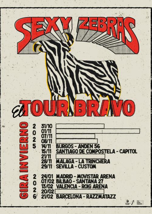 Cartel de Concierto de Sexy Zebras en Madrid