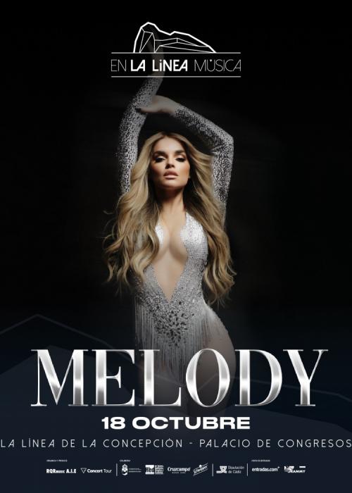 Cartel de Concierto de Melody en La Línea de la Concepción