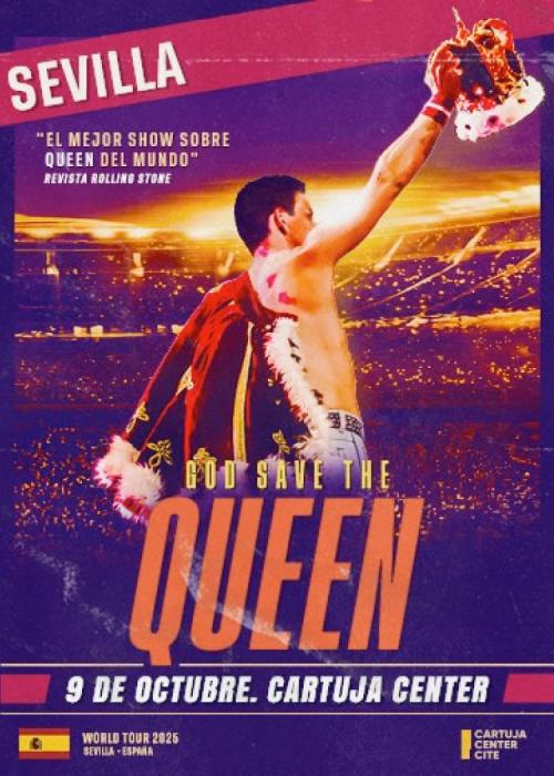 Cartel de God Save The Queen en Sevilla
