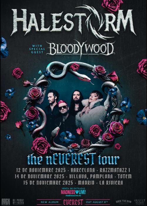 Cartel de Concierto de Halestorm + Bloodywood en Barcelona
