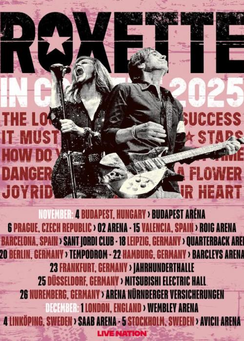 Cartel de Concierto de Roxette en Valencia