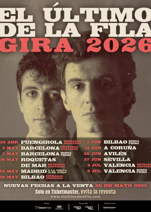 Cartel de Concierto de El Último de la Fila en Roquetas de Mar