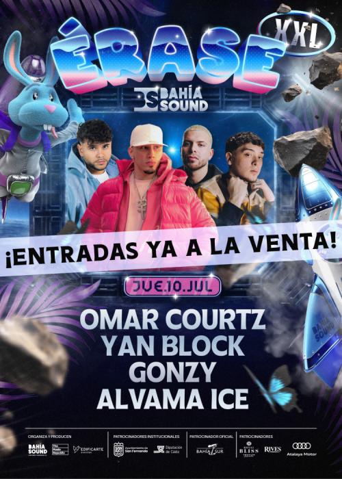 Cartel de Omar Courtz + Yan Block + Gonzy + Alvama Ice en San Fernando