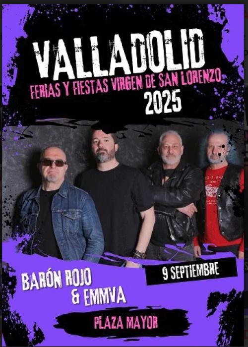 Cartel de Concierto de Baron Rojo en Valladolid