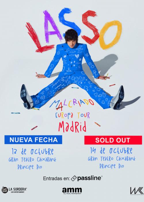 Cartel de Concierto de Lasso en Madrid (Segunda Fecha)