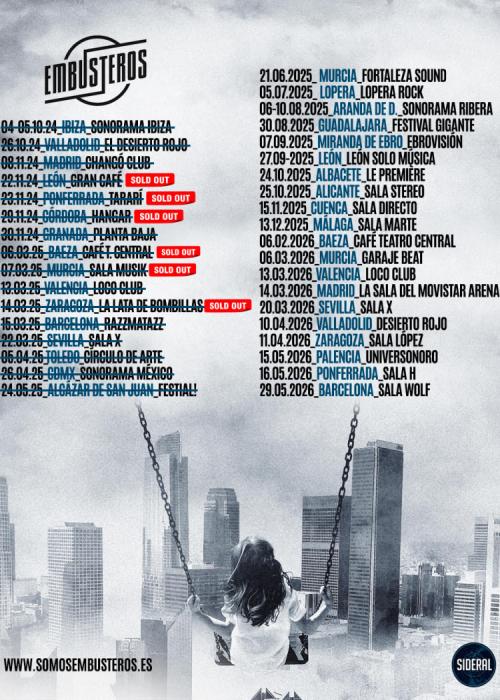 Cartel de Concierto de Embusteros en Barcelona
