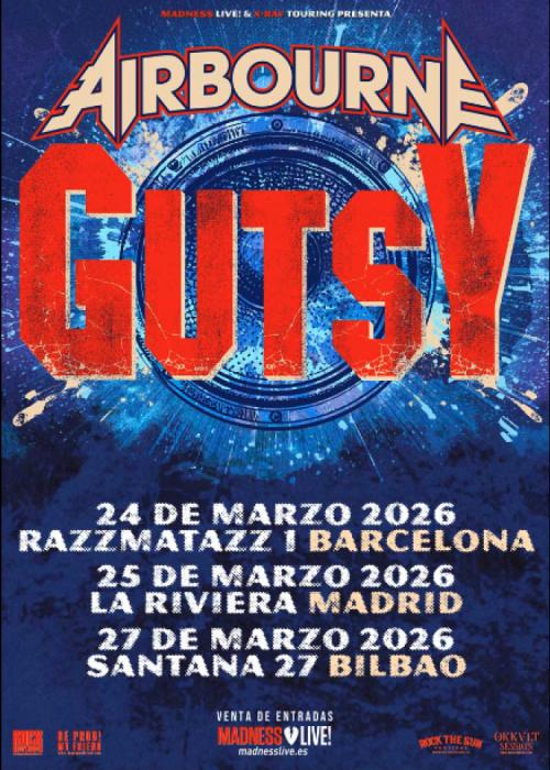Cartel de Concierto de Airbourne en Bilbao