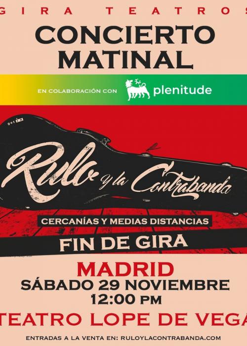 Cartel de Concierto de Rulo y la Contrabanda en Madrid