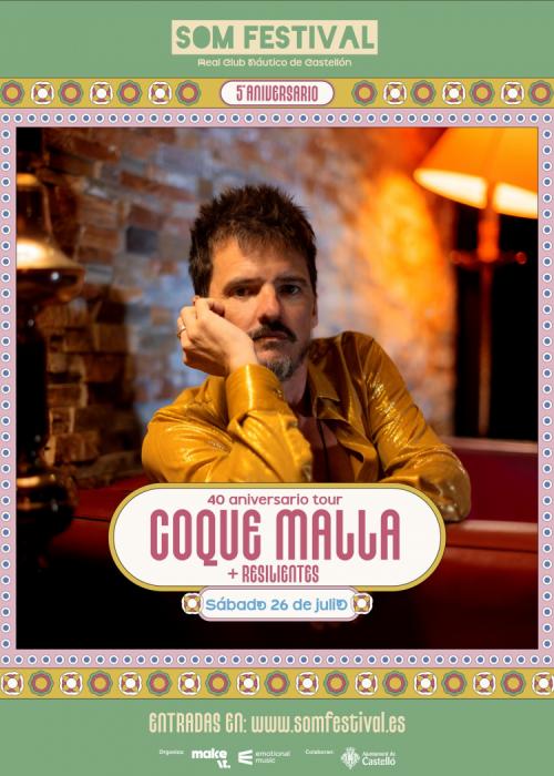 Cartel de Concierto de Coque Malla en Castellón