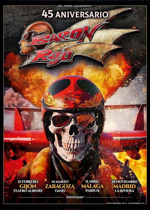 Cartel de Concierto de Barón Rojo en Gijón