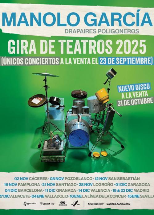 Cartel de Concierto de Manolo Garcia en Cáceres