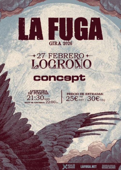 Cartel de Concierto de La Fuga en Logroño
