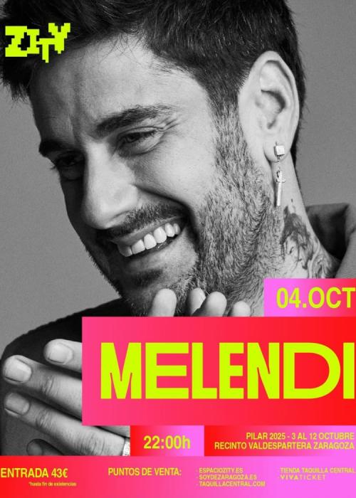 Cartel de Concierto de Melendi en Zaragoza