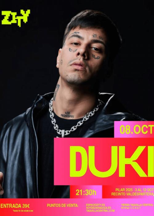 Cartel de Concierto de DUKI en Zaragoza
