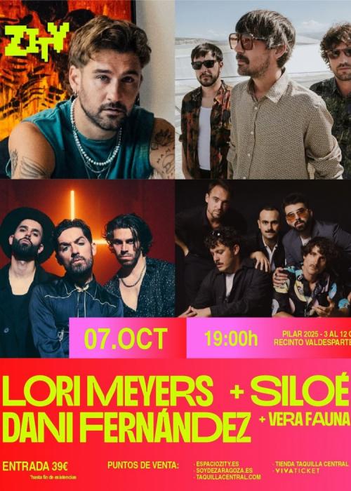 Cartel de Lori Meyers + Siloé + Dani Fernández + Vera Fauna en Zaragoza