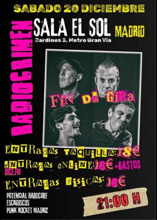 Cartel de Concierto de RadioCrimen en Madrid