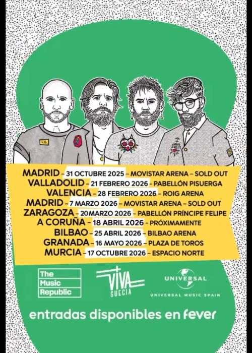 Cartel de Concierto de Viva Suecia en Zaragoza