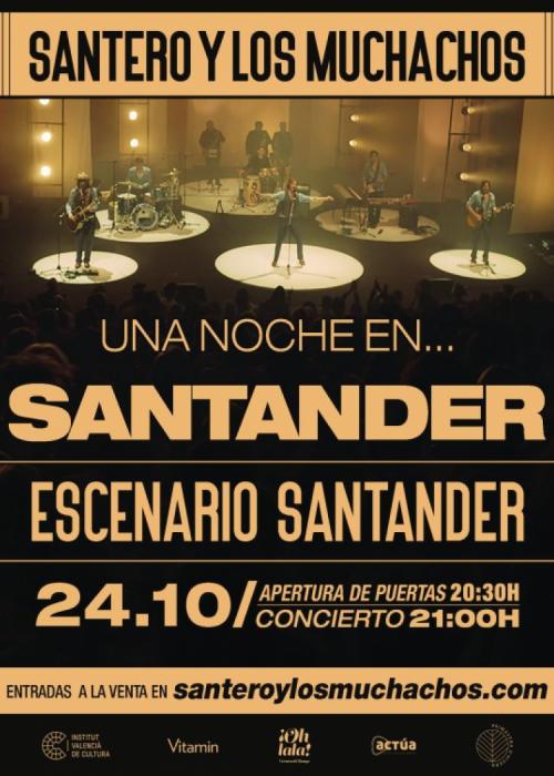 Cartel de Concierto de Santero y Los Muchachos en Santander