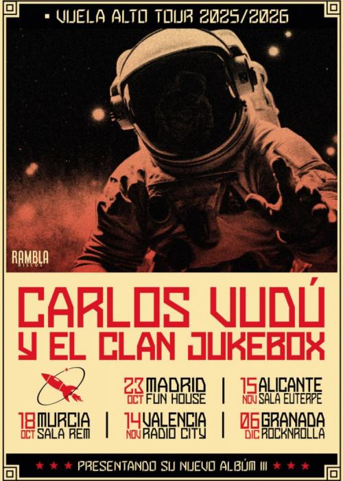 Cartel de Concierto de Carlos Vudú y el Clan Jukebox en Alicante