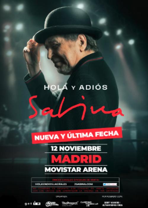 Cartel de Concierto de Joaquín Sabina en Madrid (Nueva y Última Fecha)