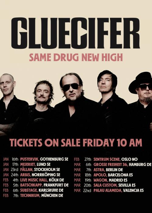 Cartel de Concierto de Gluecifer en Barcelona