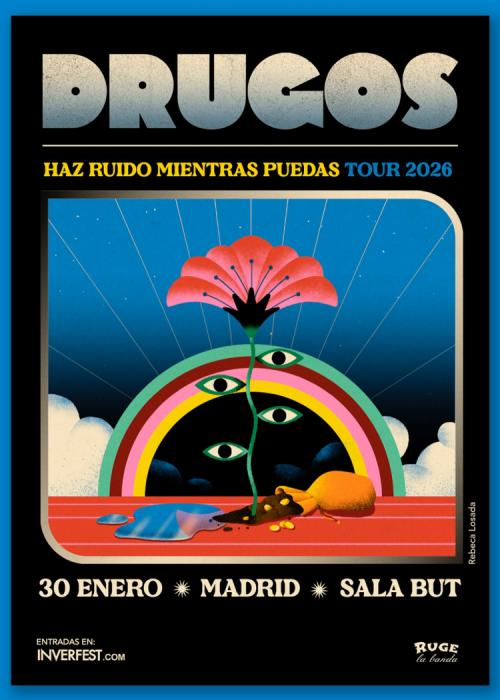 Cartel de Concierto de Drugos en Madrid