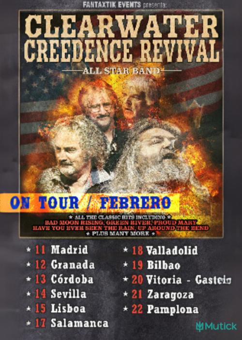 Cartel de Concierto de Creedence Clearwater Revival en Vitoria-Gasteiz