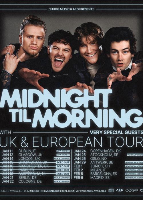 Cartel de Concierto de Midnight Til Morning en Barcelona