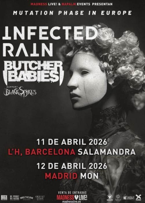 Cartel de Concierto de Infected Rain + Butcher Babies en Barcelona