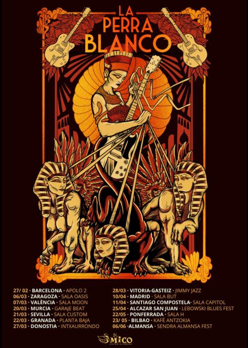 Cartel de Concierto de La Perra Blanco en Santiago de Compostela