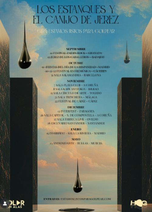 Cartel de Concierto de Los Estanques + El Canijo de Jerez en Zaragoza