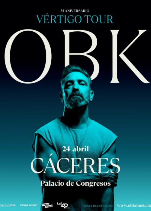 Cartel de Concierto de OBK en Cáceres