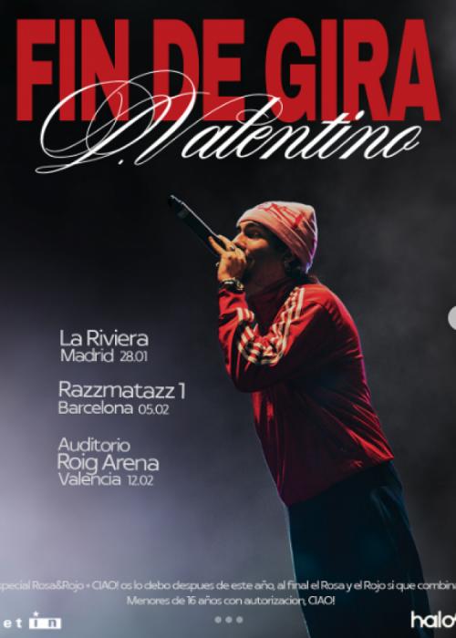 Cartel de Concierto de D.Valentino en Madrid