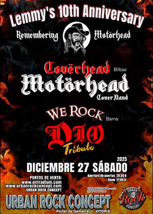 Cartel de Concierto de COVËRHEAD-MOTÖRHEAD COVER BAND+ WE ROCK- DIO TRIBUTE en Vitoria-Gasteiz