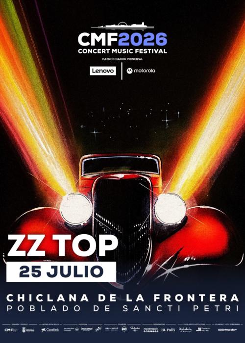Cartel de Concierto de ZZ Top en Chiclana de la Frontera