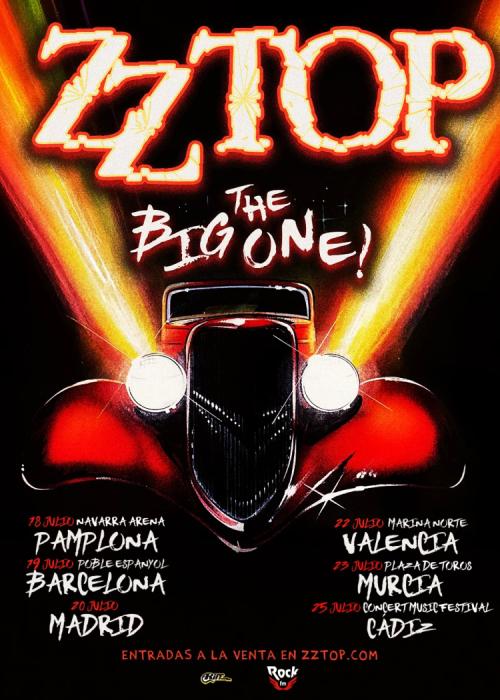 Cartel de Concierto de ZZ Top en Barcelona