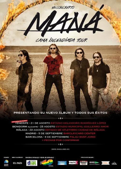 Cartel de Concierto de Maná en Palau Sant Jordi de Barcelona