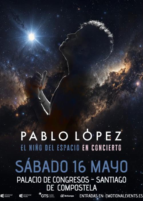 Cartel de Concierto de Pablo López en Santiago de Compostela
