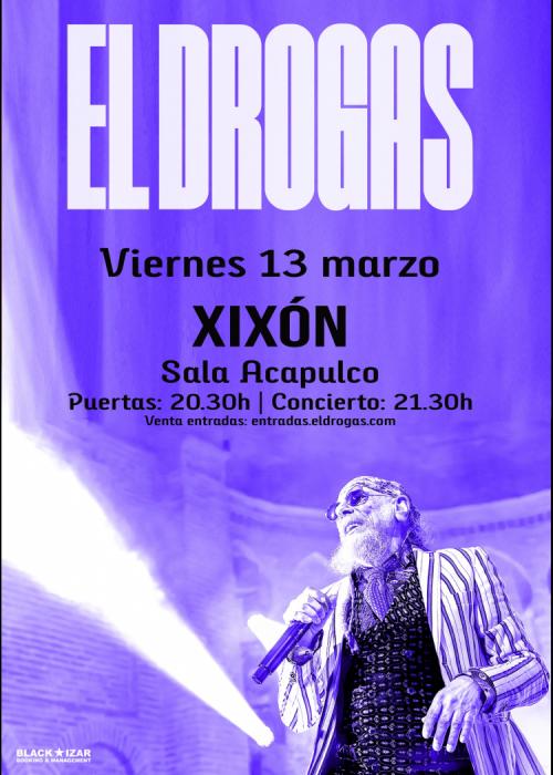Cartel de Concierto de El Drogas en Gijón
