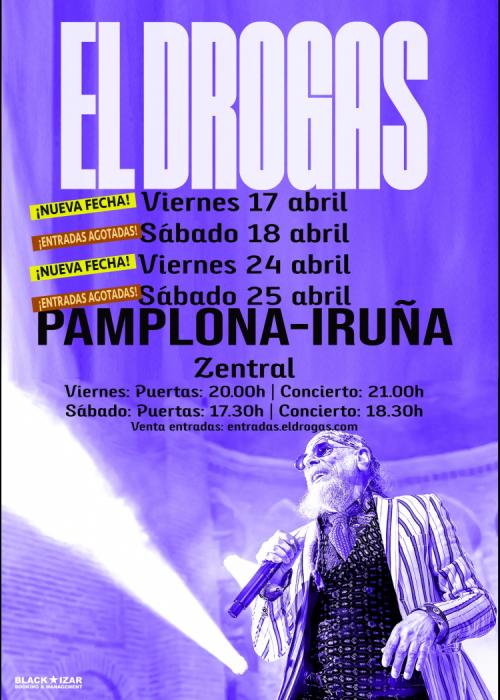 Cartel de Concierto de El Drogas en Pamplona