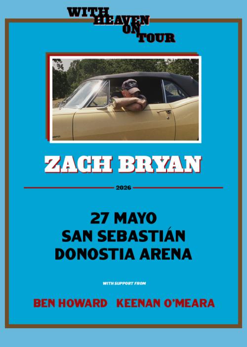 Cartel de Concierto de Zach Bryan en Donostia - San Sebastián