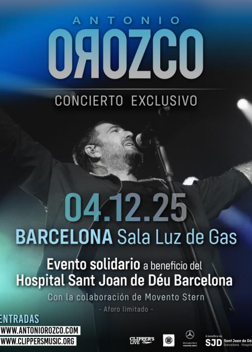 Cartel de Concierto de Antonio Orozco en Barcelona