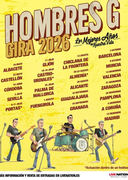 Cartel de Concierto de Hombres G en Castellón
