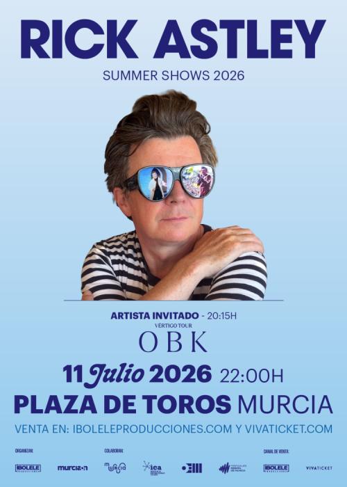 Cartel de Concierto de Rick Astley en Murcia