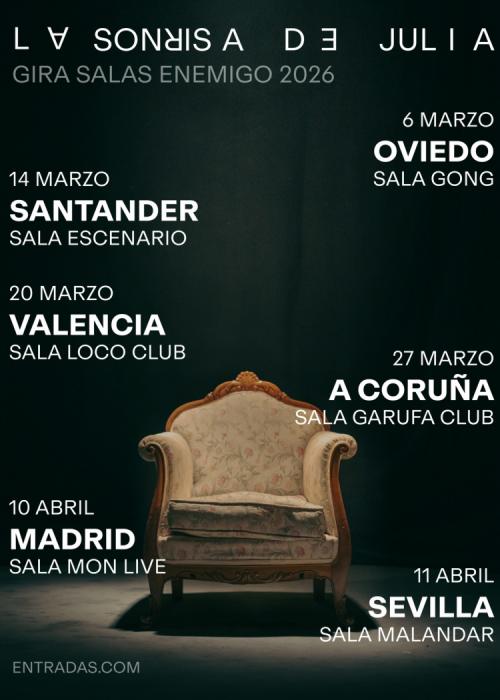Cartel de Concierto de La Sonrisa de Julia en Madrid