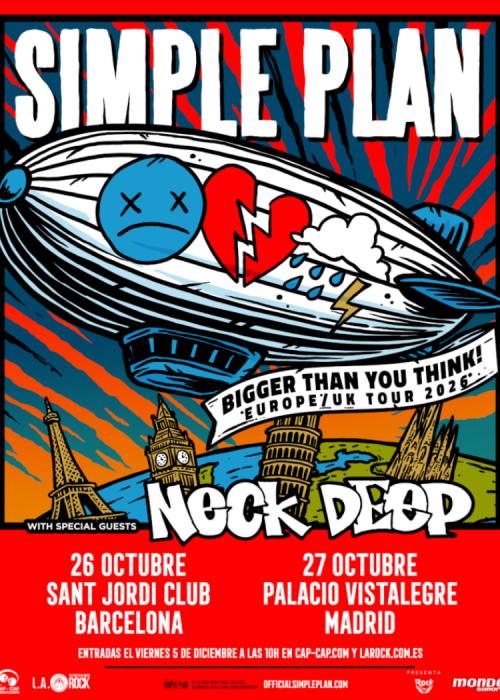 Cartel de Concierto de Simple Plan en Barcelona