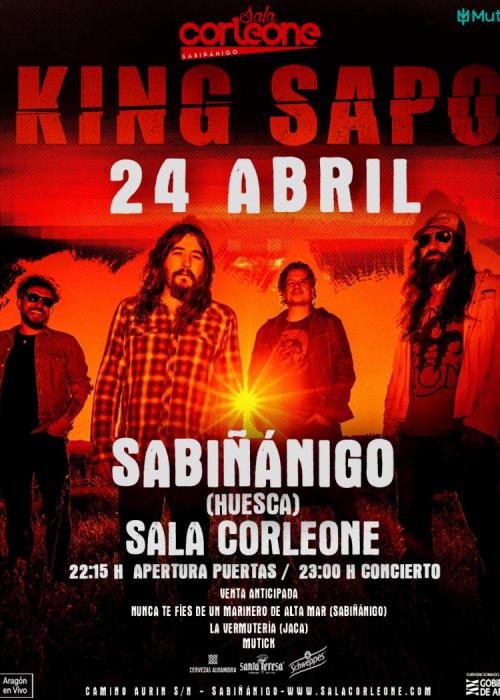 Cartel de Concierto de King Sapo en Sabiñanigo