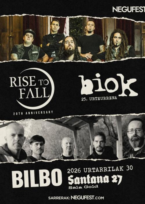 Cartel de Concierto de Rise To Fall + Biok en Bilbao