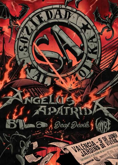Cartel de Soziedad Alkoholika + Angelus Apatrida + Bala + Deaf Devils + Vaire en Valencia